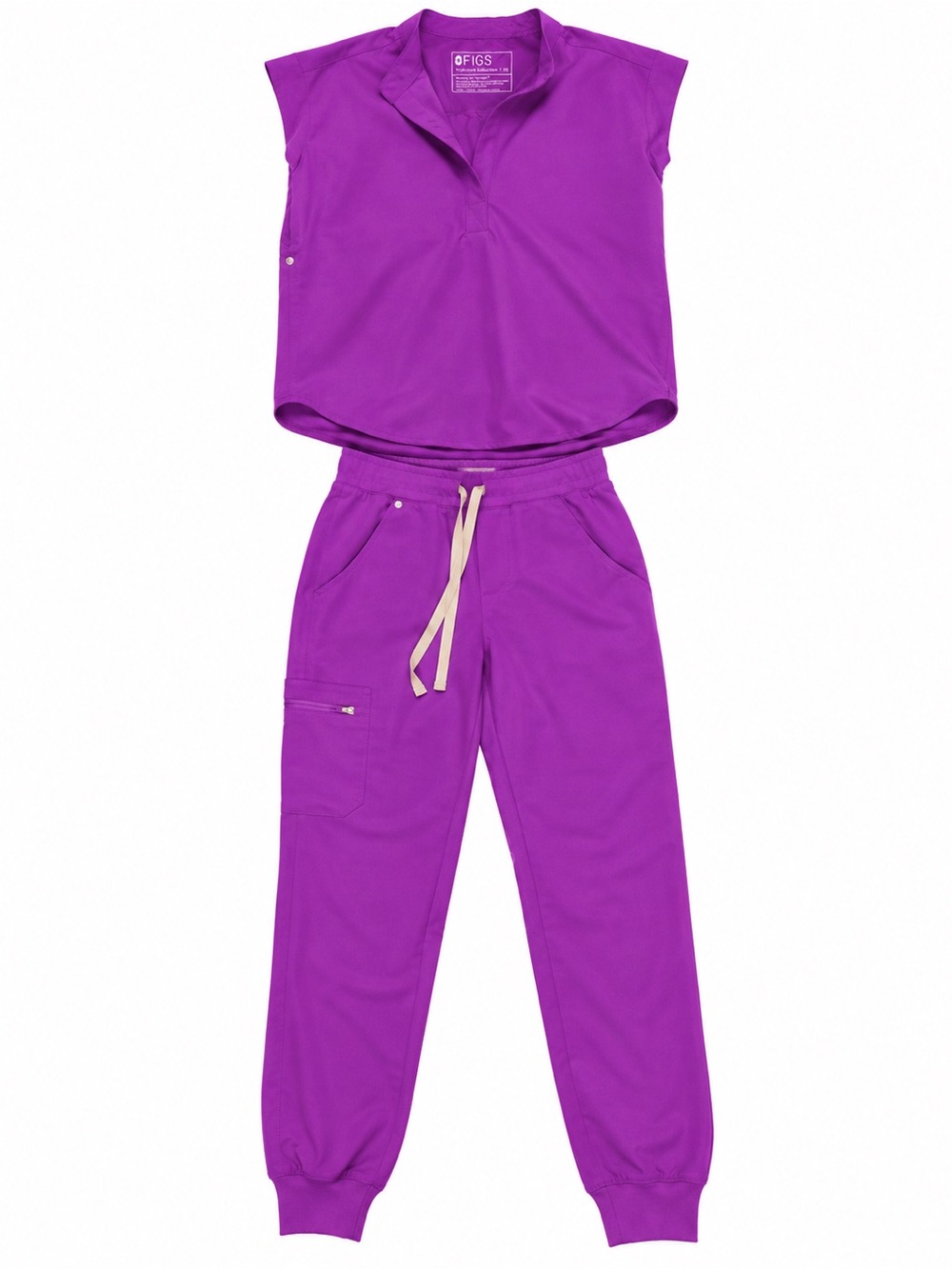 FIGS Purple Magenta Matching Scrub Set XXS Top | XS Joggers Like New